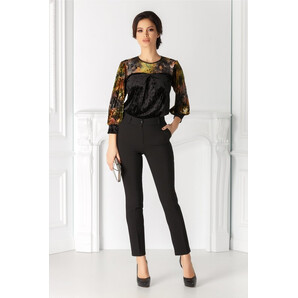 Pantaloni Moze negri cu dunga