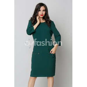 Rochie Fancy Verde Midi Office cu Buzunare