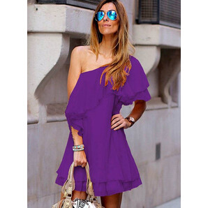 Rochie voal Yannis Mov Ultraviolet