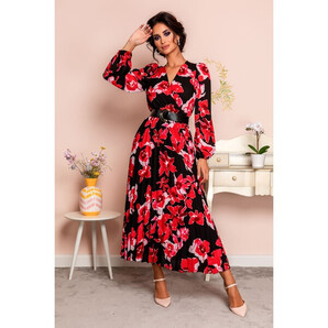 Rochie Malina Negru Floral