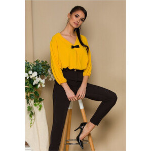 Bluza Crina galbena cu funda la bust