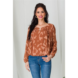 Bluza Dia maro cu imprimeu bej