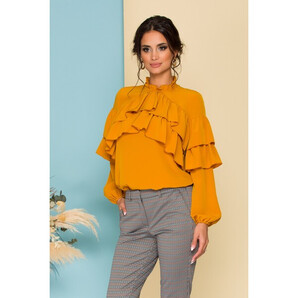 Bluza LaDonna by Catalin Botezatu galbena cu volane