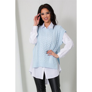 Camasa cu vesta bleu tricotata