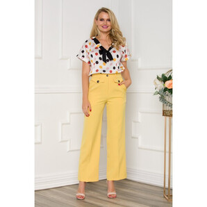 Pantaloni Moze galbeni cu buzunare