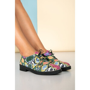 Pantofi josi multicolori cu design snake print