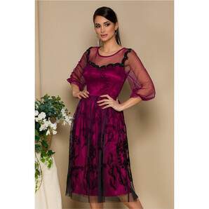 Rochie Diana mov din satin dublat de tull