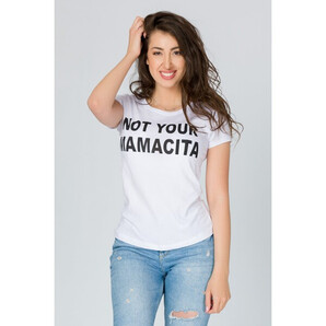 Tricou Mamacita alb cu imprimeu text