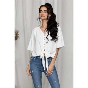 Bluza Ariana alba cu nasturi