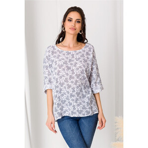 Bluza Dori alba cu floricele