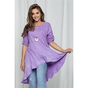 Bluza Marga lila asimetrica cu volanase