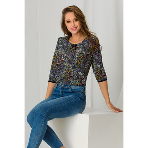 Bluza Rona bleumarin cu picatele colorate