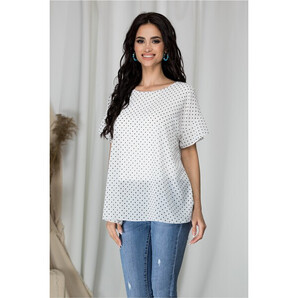 Bluza Teresa alba cu buline