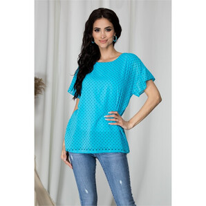 Bluza Teresa albastra cu buline