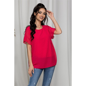 Bluza Teresa fucsia cu buline