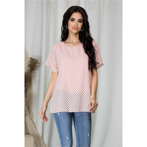 Bluza Teresa roz somon cu buline