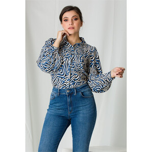 Camasa Cami cu imprimeuri albastre