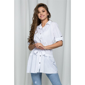 Camasa Darla alba semitransparenta