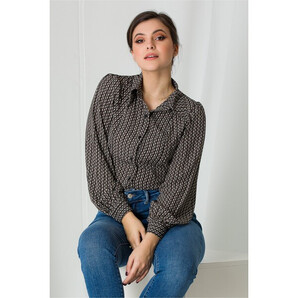 Camasa Dori neagra cu imprimeu maro