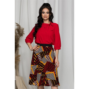 Fusta in pliuri Mony cu dungi colorate