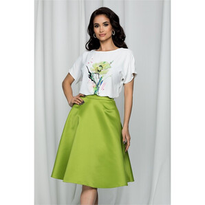 Fusta LaDonna verde deschis satinata din tafta