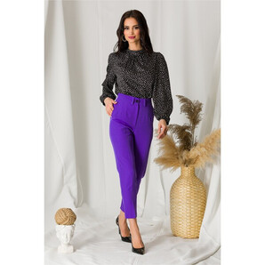 Pantaloni Moze mov cu croi drept