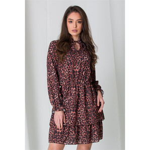 Rochie Amna neagra cu animal print