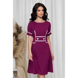 Rochie Ella Collection Bonnie magenta cu nasturi decorativi