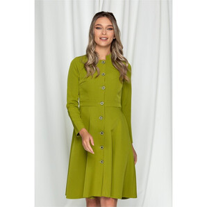 Rochie Moze verde lime cu nasturi