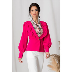 Sacou Leonard Collection fucsia cu volanase