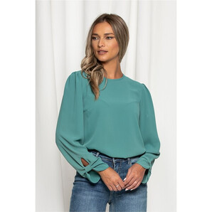 Bluza LaDonna verde mint cu maneci lungi si prindere tip fundita