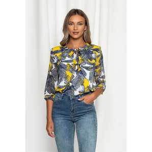 Bluza Manuela bluemarin cu imprimeu floral