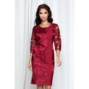 Rochie Amanda bordo cu dantela
