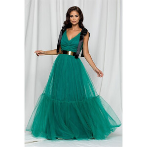 Rochie Dy Fashion Vanda lunga verde din tulle