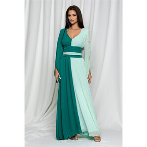 Rochie Ella Collection Diana in doua culori verde