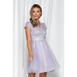 Rochie Ella Collection Julia lila din tulle si broderie