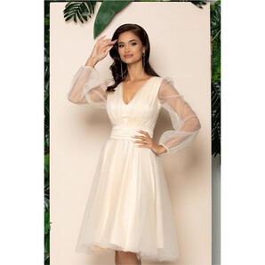 Rochie Ella Collection Madi peach din tulle