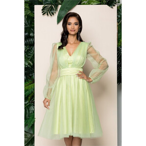 Rochie Ella Collection Madi verde fistic din tulle