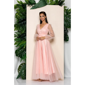 Rochie Ella Collection Marta peach din tulle