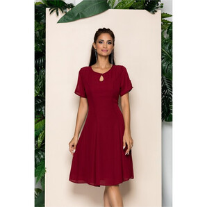 Rochie Lidia bordo cu decupaj in forma de lacrima