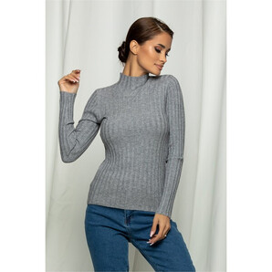 Bluza Cami gri din tricot reiat