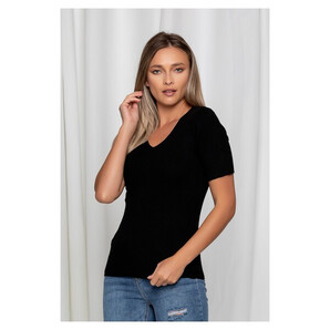 Bluza Cary neagra din tricot reiat