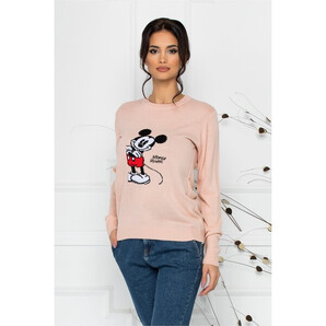 Bluza casual roz cu Mickey Mouse