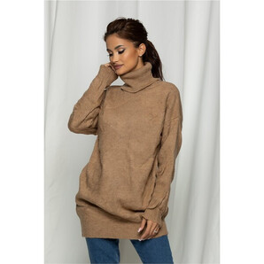 Bluza Cori bej tricotata cu guler