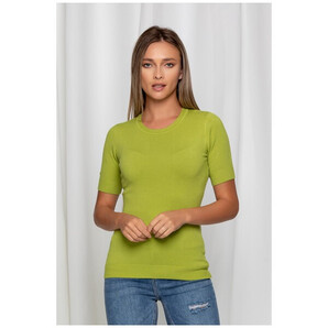 Bluza Cori verde lime cu maneci scurte