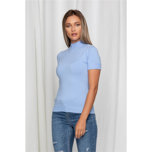 Bluza Daira bleu cu maneci scurte