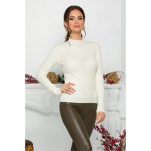 Bluza Jenifer ivory din tricot reiat