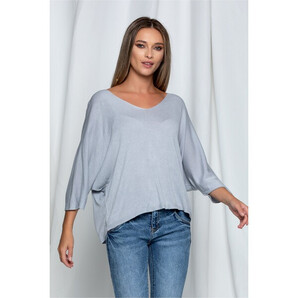 Bluza Julia gri din tricot subtire