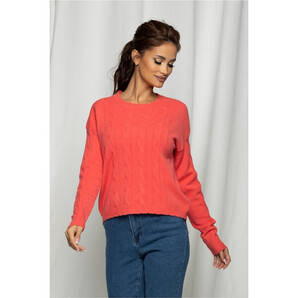 Bluza Lily corai cu aspect impletit