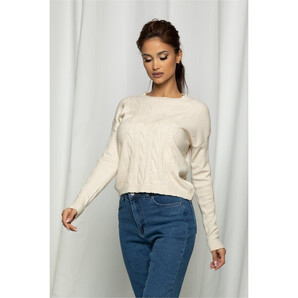 Bluza Lily ivory cu aspect impletit